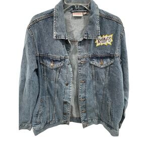 Vtg Rugrats Blue Jean Jacket M "Made in the 90s" Retro‎ Nickelodeon Cartoon SI58